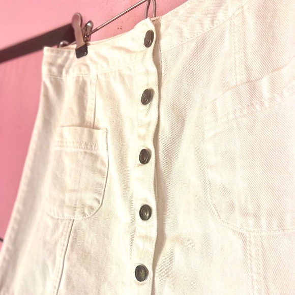 Forever 21 Y2K White Denim Mini Button up Skirt Front Pockets Women’s Medium - Picture 5 of 6